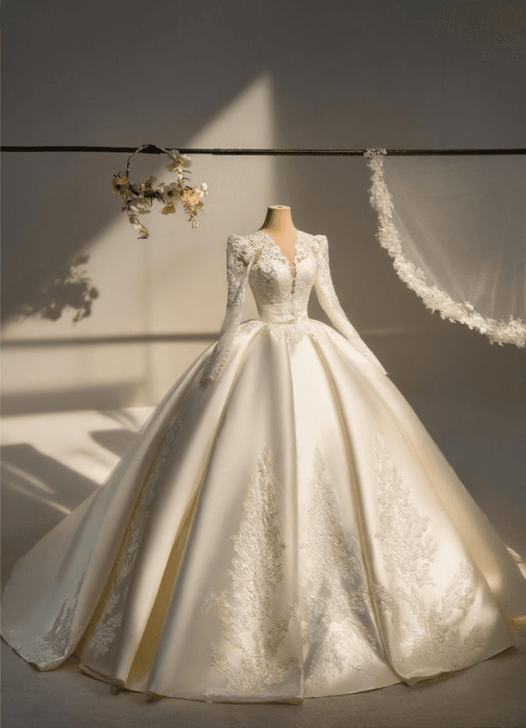 Bride in boutique
